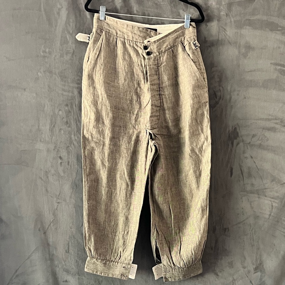 Molloni Designer heavy linen dress Pants size Italian 40